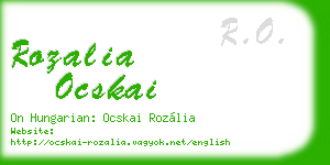 rozalia ocskai business card